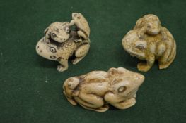 Three Japanese netsukes.