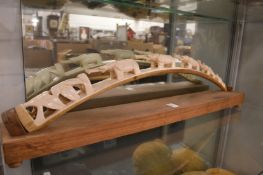 A carved elephant bridge group.