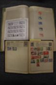 A Victory stamp album with world wide stamps and a loose Bindex album.