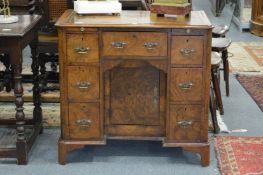 A good Georgian style small walnut kneehole pedestal desk.
