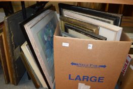 A quantity of paintings and prints.