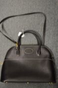 A ladies' black leather handbag.