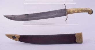 A EUROPEAN STYLE INDIAN DAGGER AND SCABBARD, 37.5cm long overall.