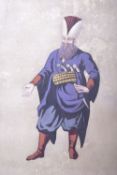 AN ISLAMIC FRAMED MINIATURE PAINTING of a male figure, possibly Ottoman, framed and glazed, image