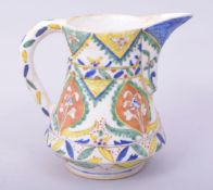 A TURKISH OTTOMAN KUTAHYA COFFEE POT, painted with foliate motifs, 13cm high.
