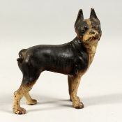 A CAST IRON DOG DOORSTOP. 8ins high.