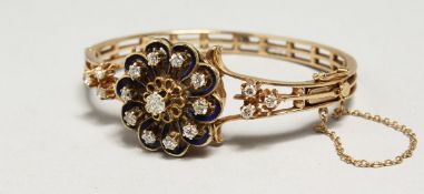 A 14CT GOLD DIAMOND SET COCKTAIL WATCH, Lucerne, 17 jewels.