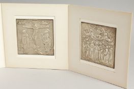 AN ILIAS LALAOUNIS CARD, SIGNED, two religious scenes.