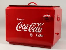 A RED COCA-COLA COOLER. 17ins wide.