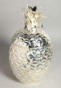 A SILVER-PLATED PINEAPPLE ICE COOLER. 13ins high.