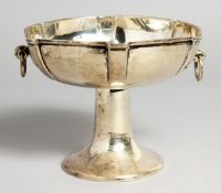 A PEDESTAL SILVER BON-BON DISH with ring handles. Birmingham, 1906.