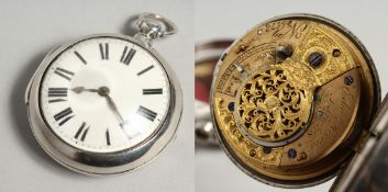 A VICTORIAN SILVER LONDON 1849 VERGE POCKET WATCH by Edw. Reeves, Lewes No. 25573