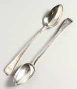 TWO GEORGE III BASTING SPOONS London 1792 &1802.