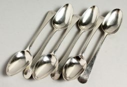 A SET OF SIX EARLY GEORGIAN LARGE TEASPOONS London, 1774.