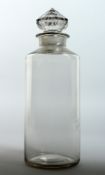 A PLAIN GLASS CHEMIST JAR AND COVER. 12ins high.