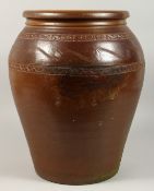 A LARGE SALT GLAZE POT 19ins