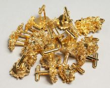TEN PAIRS OF 1970 GOLD NUGGET, STUART DEVLIN STYLE CUFF LINKS