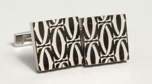 A GOOD PAIR OF CARTIER .925 CUFF LINKS in original red box and white outer box