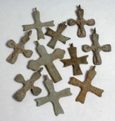 TEN MEDIUM ROMAN IRON CROSSES, 2ins.