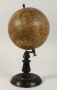 A TERRESTRIAL GLOBE ON STAND, by J Forest., Rue de Buei 17, Legend. 7ins diameter