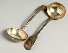 A PAIR OF GEORGE III SAUCE LADLES. London,1819, maker S.R.