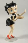 A PAINTED CAST IRON FIGURE OF BETTY BOOP. 12ins high.