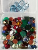 A BOX OF VARIOUS STONES.