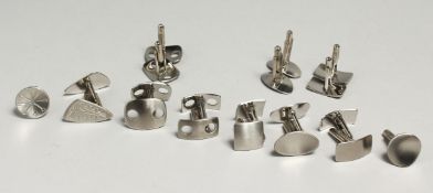 TEN PAIRS OF STAINLESS STEEL CUFF LINKS