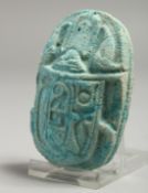 A LARGE EGYPTIAN SCARAB HEAD. 3ins.