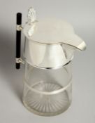 A CHRISTOPHER DRESSER DESIGN SILVER-PLATED TAPERING WATER JUG