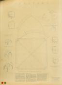 A collection of four sheets of architectural drawings, circa 1941, each sheet 30