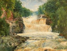 Edwin Frederick Holt (1830-1912) The waterfall, oil on canvas, signed and dated 1873, 28