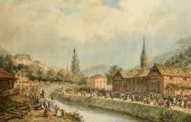 Adrien Lucy (19th Century) French School, a pair of watercolour scenes of the military review at