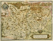 Ortelius, 'Burgundiae Comitatus Recentiis', 16th Century, later hand coloured map, minor faults