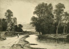 A collection of four signed engravings by John Fullwood, with a further collection of unrelated