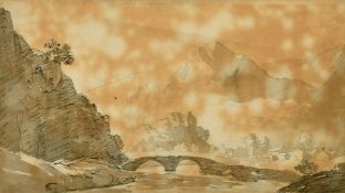 John Warwick Smith (1749-1831) 'Grange Bridge towards Borrowdale', pencil, pen and wash, inscribed