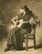Ricardo De Los Rios (1846-1929) after Charles Pearce, a lady playing a guitar, a collection of