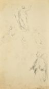 19th Century, Sketches of figures from statues, ink and pencil, 17