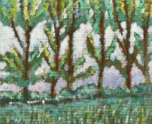 John Pawle (1915-2010) British, 'Approaching Thunder Priory', oil on board, signed, inscribed and