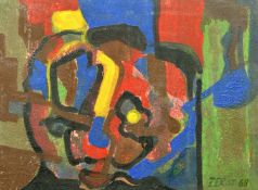 Hans Zern Zeroo (b.1943) German, A untitled abstract composition, oil on board, signed and