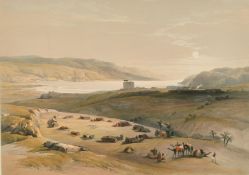 After David Roberts, 'Jericho', a 19th Century lithograph, hand coloured, 13.25