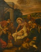 Early 19th Century Continental School, a nativity scene, oil on copper, 13.5