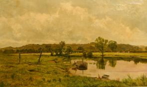 Benjamin Williams Leader (1831-1923) British, 'At Weston on Trent', a river landscape, oil on