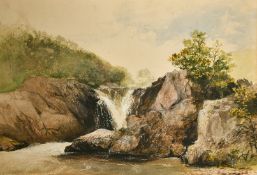 Attributed to William James Muller (1812-1845) British, 'The Rock Pool', watercolour with body