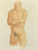 Bill Peak, 'Michael # 33' study of a male nude, pencil and watercolour, signed and dated 2.12.83,