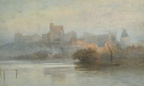 Howard Gull Stormont (1859-1935) British, 'Evening Windsor Castle from the Thames' and St. Georges