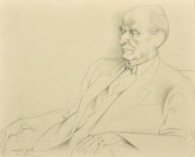 Michael Ayrton (1921-1975) Portrait of Herbert Agar, pencil on paper, signed, titled and dated 1964,