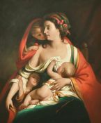 After Elisabetta Sirani of Bologna, 20th Century, a mother and children, oil on canvas, 24