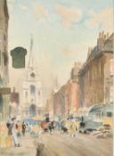 Tom Waghorn, (1900-1959) British, 'Spitalfields Market', watercolour, inscribed and titled verso,