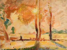 Robert Graham Dryden Alexander (1875-1945) The Courage playing fields, Brentwood, oil on board, 16.